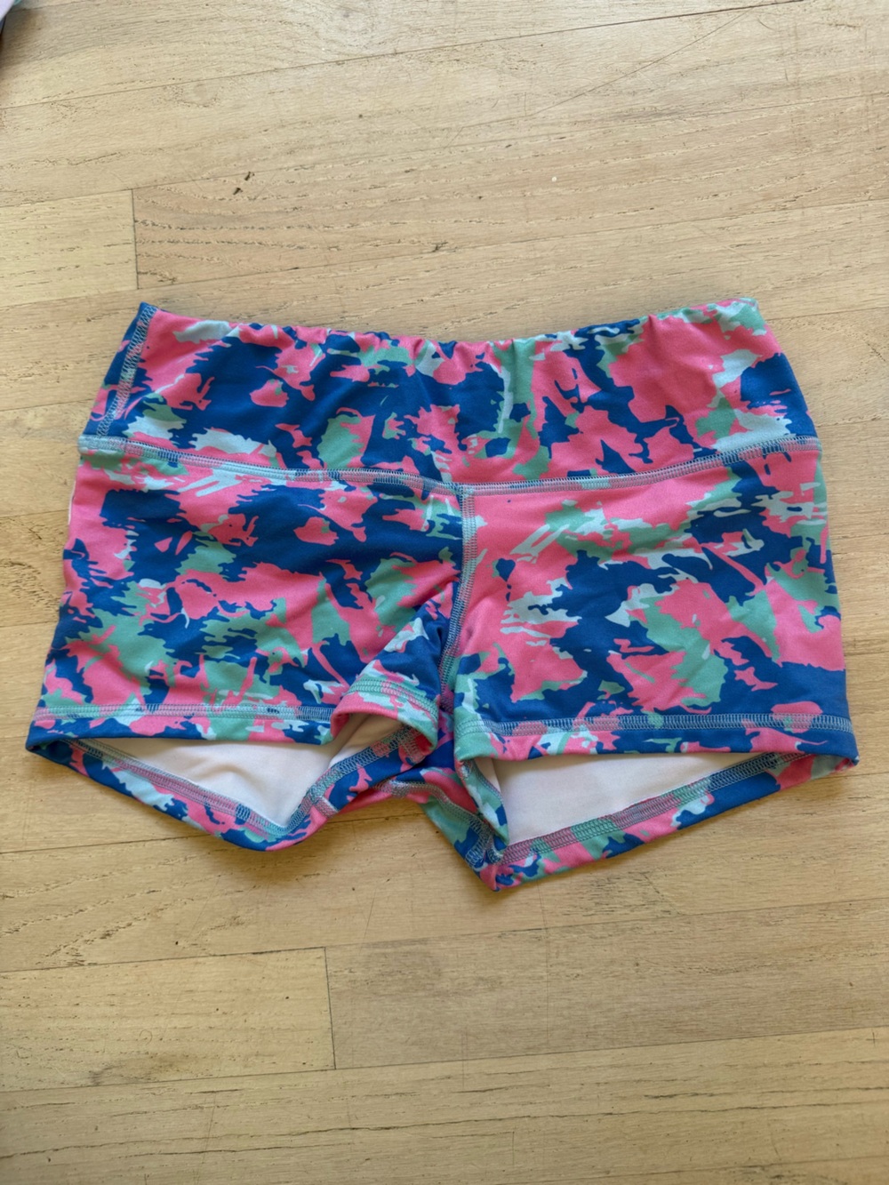 Fleo Pink Navy Mint Camo Athletic Shorts